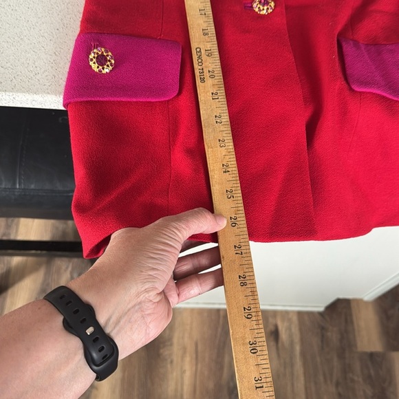 Red and pink Ann Taylor 80’s blazer with gold tone pink buttons size 6 - Picture 12 of 12